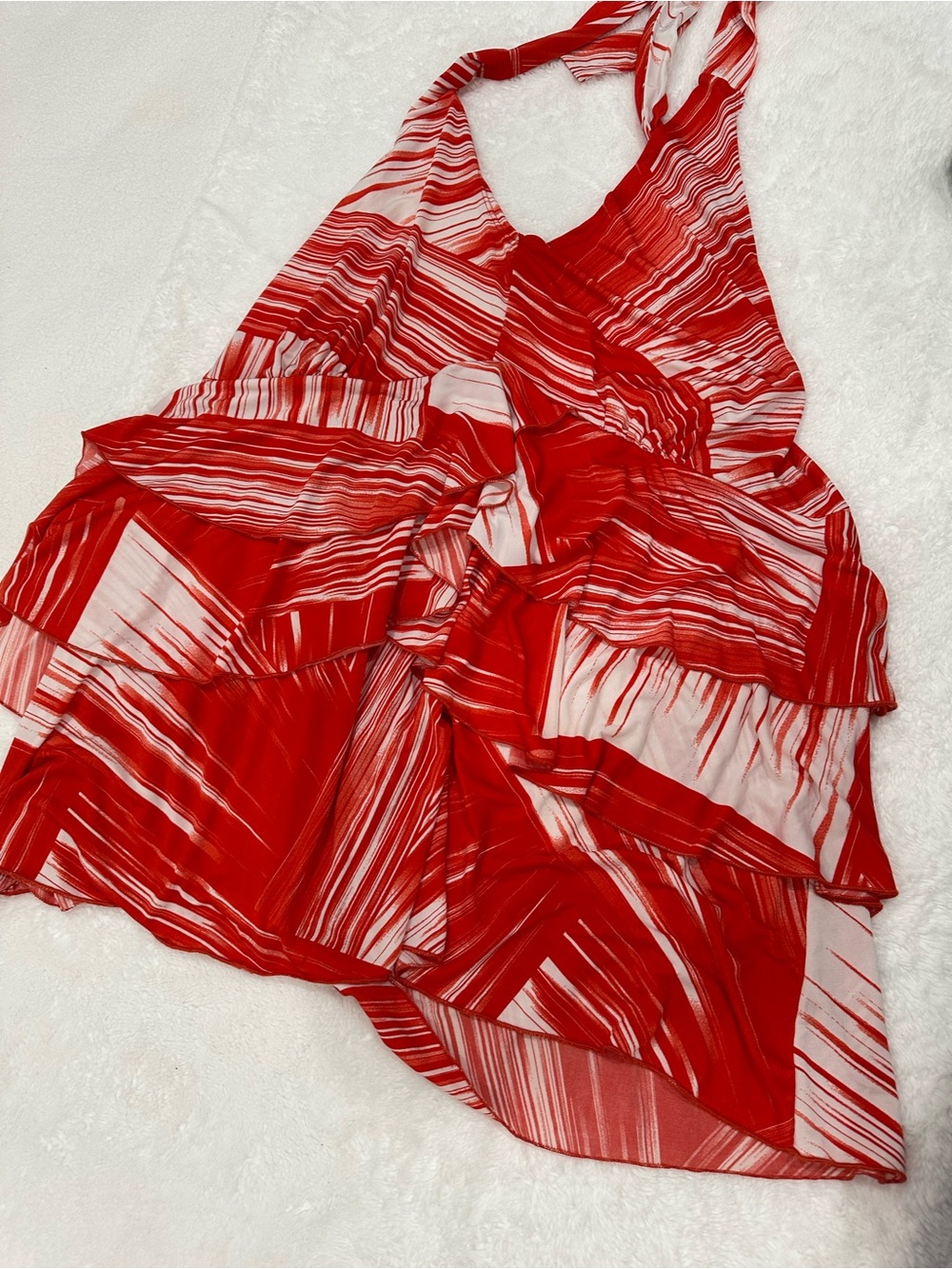 Red & White Striped Halter top size 22/24